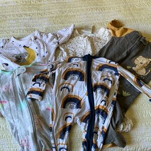 5 footie pajamas with zippers. 0-3months